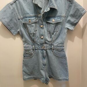 Le Lis Blue Denim One Piece Modern Style